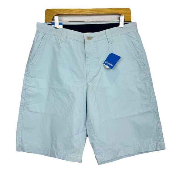 Columbia Mens Washed Out 10" Chino Shorts Size 34 Light Blue Outdoor Preppy NWT - Picture 1 of 7